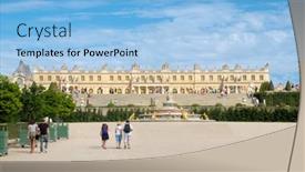  Presentation with versailles - PPT theme featuring versailles-france-august-2-2017 background and a light blue colored foreground