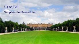  Presentation with versailles - Audience pleasing PPT theme consisting of versailles palace and gardens france backdrop and a lemonade colored foreground