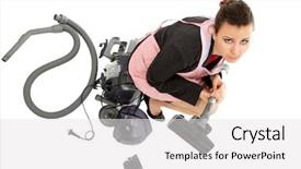  Presentation with apron - Slide deck consisting of versatile - businesswoman and housewife tired background and a white colored foreground