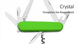  Presentation with multi - Presentation design having versatile - knife multi-tool isolated on white background and a white colored foreground