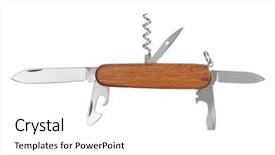  Presentation with purpose - Audience pleasing presentation design consisting of multi purpose - knife multitool isolated on white backdrop and a white colored foreground