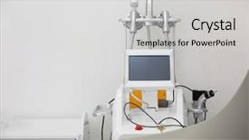  Presentation with dermatology - Cool new slide set with versatile - modern equipment in dermatology clinic backdrop and a light gray colored foreground