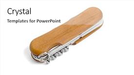  Presentation with purpose - Beautiful slides featuring multi purpose - multifunction folding knife isolated backdrop and a white colored foreground