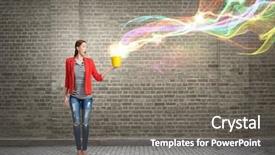  Presentation with creative - Audience pleasing theme consisting of she is versatile and creative backdrop and a gray colored foreground
