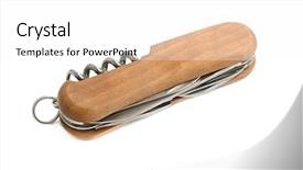  Presentation with closed - Slide deck featuring multi purpose - swiss knife closed background and a white colored foreground