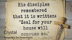  Presentation with disciples - Slides having verses about love his disciples background and a mint green colored foreground