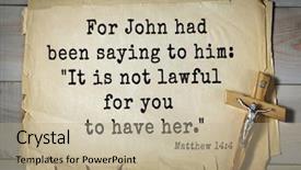  Presentation with gospel - Amazing PPT theme having verses from matthew for john backdrop and a mint green colored foreground