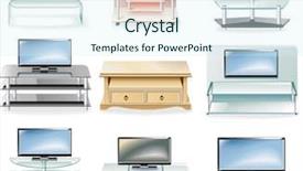  Presentation with furniture - PPT layouts consisting of version of furniture icon set background and a sky blue colored foreground