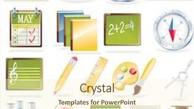  Presentation with school - Presentation theme consisting of version of school icon set background and a cream colored foreground