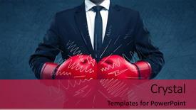  Presentation with strength - Beautiful PPT theme featuring versus - confident businessman standing in red backdrop and a crimson colored foreground