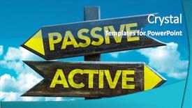  Presentation with passive voice - Theme with versus - passive - active crossroad isolated background and a teal colored foreground