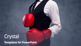  Presentation with red grey - Presentation theme enhanced with versus - well dressed sales person standing background and a ocean colored foreground