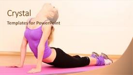  Presentation with exercise kids kid doing fitness - Slide deck consisting of vertebral body - young beautiful fitness girl exercising background and a cream colored foreground