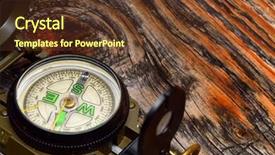  Presentation with steam - Amazing PPT layouts having vertical arrows - compass on wooden surface backdrop and a  colored foreground