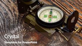  Presentation with stars and compass - Beautiful PPT theme featuring vertical arrows - compass on wooden surface backdrop and a  colored foreground