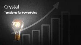  Presentation with glowing light bulb light bulb - Beautiful slides featuring vertical arrows - glowing glass light bulb hanging backdrop and a  colored foreground