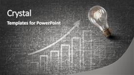  Presentation with glowing light bulb light bulb - Slides enhanced with vertical arrows - glowing glass light bulb hanging background and a  colored foreground