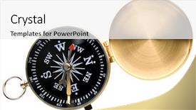  Presentation with stars and compass - PPT layouts enhanced with vertical arrows - metal compass isolated on white background and a white colored foreground