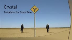  Presentation with vertical - Colorful PPT theme enhanced with vertical arrows - rear view of businessmen backdrop and a teal colored foreground