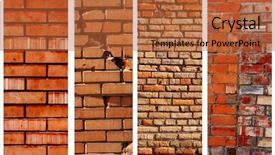 Presentation with vertical - Beautiful theme featuring vertical brick banners texture backdrop and a red colored foreground