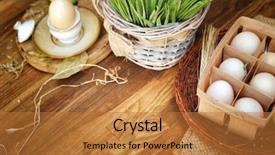  Presentation with vertical farm - Slide deck consisting of vertical farm - organic raw chicken eggs background and a gold colored foreground