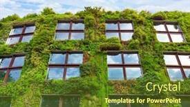  Presentation with vertical - Theme consisting of vertical-garden-on-the-wall background and a tawny brown colored foreground