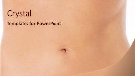  Presentation with slim belly - PPT layouts with vertical lines - slim nude young woman belly background and a coral colored foreground