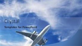  Presentation with jet plane - PPT theme with vertical-nature-background-with-aircraft background and a light blue colored foreground