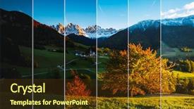  Presentation with photo collage - PPT theme featuring vertical photo location famous background and a tawny brown colored foreground