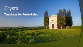  Presentation with vertical - Presentation design featuring vertical-shot-of-the-famous background and a ocean colored foreground