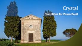  Presentation with vertical - Cool new PPT theme with vertical-shot-of-the-famous backdrop and a teal colored foreground