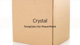  Presentation with vertical - Presentation theme having vertical transportation - cardboard box isolated on white background and a lemonade colored foreground