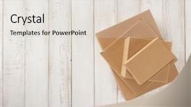  Presentation with flowers on white wooden - Slides having vertical transportation - cardboard box on white wooden background and a lemonade colored foreground