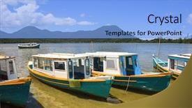  Presentation with beautiful spanish landscape costa blanca - Presentation design having vertical transportation - landscape - costa da lagoa background and a light blue colored foreground