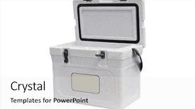  Presentation with refrigerator - PPT layouts with vertical transportation - refrigerator box isolated background and a white colored foreground