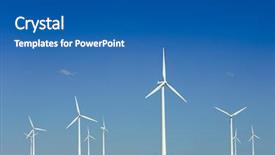  Presentation with windmills - PPT layouts having vertical wind turbine - group of windmills with blue background and a ocean colored foreground