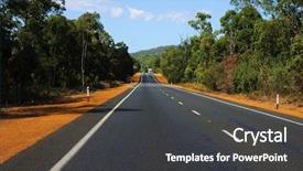  Presentation with turbine - Audience pleasing presentation theme consisting of vertical wind turbine - road - a symbol backdrop and a dark gray colored foreground