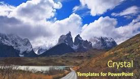  Presentation with chilean - Beautiful presentation design featuring vertiginous landscape in the chilean andes the road between turned yellow hills goes to snow-covered black rocks of los kuernos patagonia backdrop and a tawny brown colored foreground