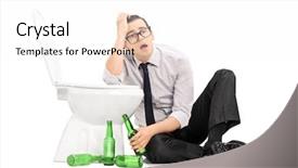  Presentation with toilet - Beautiful presentation theme featuring vertigo - drunk guy leaning backdrop and a white colored foreground