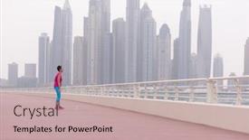  Presentation with possible - Presentation consisting of very-active-young-beautiful-woman background and a soft green colored foreground