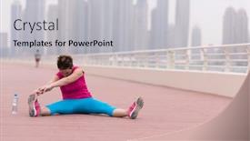  Presentation with possible - Presentation theme enhanced with very-active-young-beautiful-woman background and a light gray colored foreground