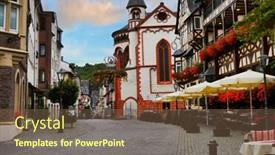  Presentation with building houses - Slide set enhanced with very-ancient-german-city background and a tawny brown colored foreground