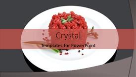  Presentation with chilli - Cool new slide set with very big raw hamburger cutlet with sprouts and chilli pepper on white plate over black background backdrop and a red colored foreground