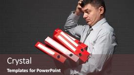  Presentation with busy - Audience pleasing slide set consisting of very-busy-businessman-closeup-portrait backdrop and a tawny brown colored foreground