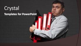  Presentation with busy - Presentation design featuring very-busy-businessman-closeup-portrait background and a dark gray colored foreground