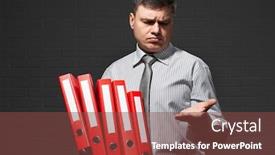  Presentation with busy - PPT layouts enhanced with very-busy-businessman-closeup-portrait background and a tawny brown colored foreground