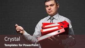  Presentation with busy - Theme featuring very-busy-businessman-closeup-portrait background and a tawny brown colored foreground