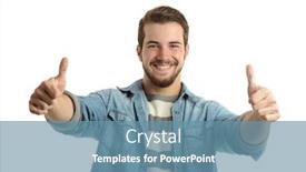  Presentation with giving - PPT theme featuring very-cassula-young-man-giving background and a teal colored foreground