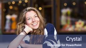  Presentation with nsw street - PPT theme with very casual and confident woman background and a  colored foreground