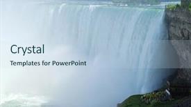  Presentation with tourists - Cool new PPT theme with very close to niagara falls backdrop and a sky blue colored foreground